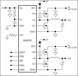 Dual-Phase MOSFET Drivers with Temperature Sensor