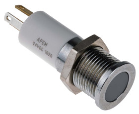 Lampka kontrolna do montażu panelowego 24V dc 14mm LED Chrom Końcówka lutownicza RS PRO