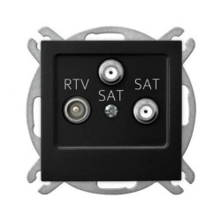 AS Gniazdo RTV-SAT z dwoma wyjściami SAT czarny metalik GPA-G2S/m/33
