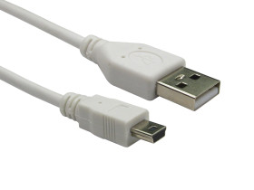 Kabel USB Złącze A USB A Złącze B USB A dł. 3m Przewód USB USB 2.0 kolor: Biały