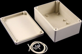 ABS enclosure, (L x W x H) 145 x 105 x 60 mm, light gray (RAL 7035), IP65, RP1215