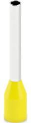 Insulated wire end ferrule, 1.0 mm², 16 mm/10 mm long, DIN 46228-1, UL 486F, yellow, 2100089