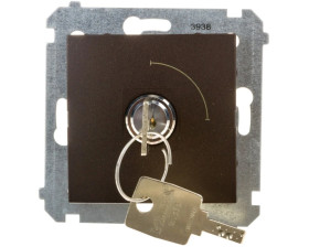 Simon 54 Łącznik na kluczyk pojedynczy dwupozycyjny 0-I brąz mat DW1K.01/46