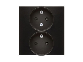 SIMON 54 Gniazdo podwójne z uziemieniem z funkcją niezmienności faz z ramką zaciski śrubowe antracyt DGZ2T/48 KONTAKT SIMON