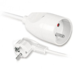 Przedłużacz z jednokrotnym gniazdem 2p+Z ,3m biały , T-105070