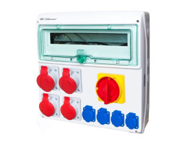 Rozdzielnica budowlana RB 18M gniazda 2x32A/5 2x16A/5 4x250V 0-1 IP54 RSS-05 942055 ELEKTROMET