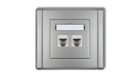 Flexi Gniazdo Telefoniczne Podwójne 2Xrj11, 4-Stykowe, Beznarzędziowe Srebrny...