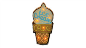 Kinkiet Metal Retro Led Ice Cream Forever Light