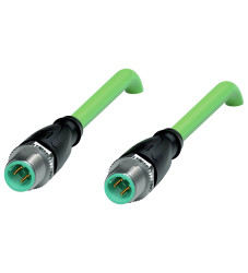 Pepperl+Fuchs 70137371 Złącze konfekcjonowane czujnika/aktuatora V1SD-G-GN0,6M-PUR-E1S-V1D-G, piny: 4, 4, 0.6 m, 1 szt.