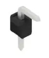 Pin header, 1 pole, pitch 2.54 mm, angled, black, 10057925