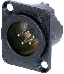 XLR panel plug, 4 pole, silver-plated, 1.5 mm², AWG 16, zinc die casting, NC4MD-LX-BAG