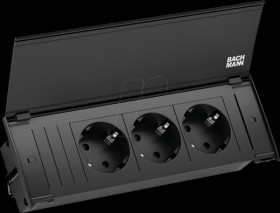 927.160 SET KAPSA S 3xCEE7/3 black 2.0m CEE7/7 1x cover RAL9005