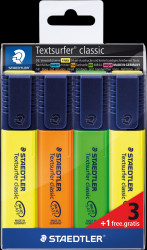 364-S WP4P Highlighter pen, wedge tip, 1 - 5 mm, 4 pieces