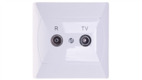 Akcent Gniazdo Antenowe Rtv Zakończeniowe 10Db Białe Gpa-10Apz/00