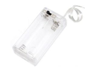 Koszyk na baterie 2xAA +pokrywa+wyłącznik clear