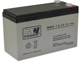 Akumulator VRLA AGM 12V 7.2Ah (żywotność 3-5lat) MWS 7.2-12
