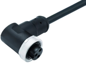 Sensor actuator cable, 7/8&quot;-cable socket, angled to open end, 3 pole, 5 m, PUR, black, 13 A, 77 1434 0000 50003-0500