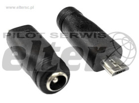 Wtyk microUSB - gniazdo 2,1/5,5mm
