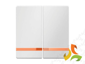 BERKER Q.1/Q.3/Q.7 Klawisz podwójny z podświetleniem i pomarańczową soczewką biały aksamit 16276089 HAGER