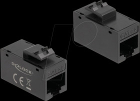 90638 Keystone module, Cat.6a RJ45 socket / socket, UTP, black