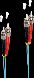 BS77903/3 FO patch cable, duplex, ST / ST, 50/125µ, OM3, aqua, 3m