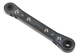 Klucz oczkowy z grzechotką, roz. 7 x 8 mm, materiał: Stal chromowo-wanadowa, RS PRO