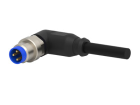 Sensor actuator cable, M8-cable plug, angled to open end, 3 pole, 5 m, PVC, black, 4 A, 1-2273008-3