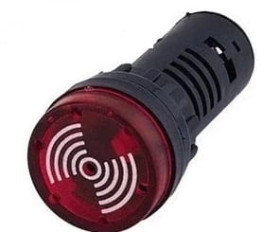 AD16-22SM 220VAC kontrolka migająca czerwona + buzer 230Vac/dc