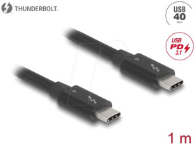 81249 Data/charging cable, USB-C connector > Type-C, black, 1.0 m