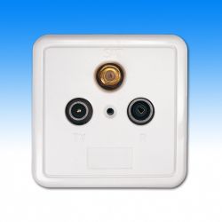 Axing SSD 2-10 SAT-Durchgangdose 3-fach mit Rahmen u. Deckel