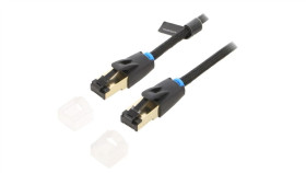 Ikgbj Patch Cord S/Ftp Cat 8 Cu Pvc Tekstylny Czarny 5M 30Awg