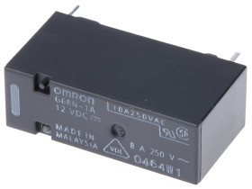 Przekaźnik mocy 12V dc SPST Omron, montaż PCB 655Ω Otwór przezierny