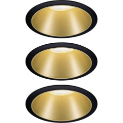 Paulmann 93404 Cole Flush Mount Light 3-Piece Set LED 6W Black/Gold
