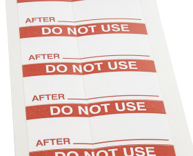 Etykieta samoprzylepna z nadrukiem tekst Do Not Use 140 szt. RS PRO Klej