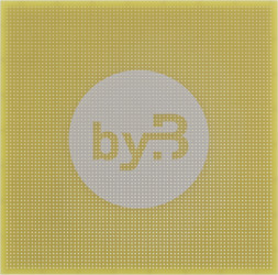 Circuit board, 99 x 99 mm, pitch 1.27 mm, single sided, FR4 epoxy, Cu 35 µm, BYB-3-11H6028