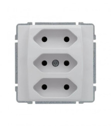 KOS66 Gniazdo potrójne b/u Euro białe 660430