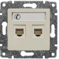 VENA Gniazdo telefoniczne podwójne 2xRJ11 krem 510364
