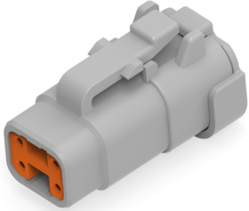 Socket, 4 pole, straight, 2 rows, black, DTM06-4S-C017