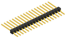 Pin header, 18 pole, pitch 2.54 mm, straight, black, 10050770