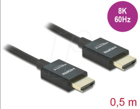 85383 Koaxiales High Speed HDMI Kabel 48 Gbps 8K 60 Hz schwarz 0,5 m