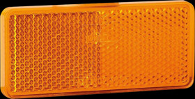 Pendant - reflector, square, orange, set of 2