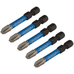 Draper Expert 05645 PH1 Type Impact S/Driver Bits No3x50mm 1/4&quot; Hex 5Pc