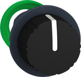 Rotary switch, 3 positions, unlit, latching, waistband round, black, front ring dark gray, 3 x 45°, mounting Ø 30.5 mm, ZB5FD59