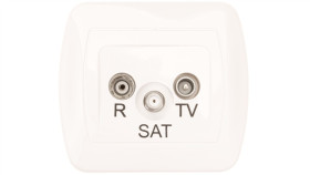 Simon Akord Gniazdo Antenowe Rd/Tv/Sat Końcowe Białe Aas/11