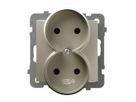 AS Gniazdo podwójne moduł bez ramki satyna light GP-2GR/m/45 OSPEL