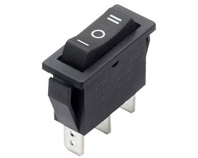 PRZEŁĄCZNIK ON-OFF-ON CZARNY 3 POZYCJE 15A 230V