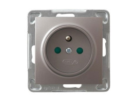 IMPRESJA Gniazdo pojedyncze z uziemieniem z przesłonami tytanowe GP-1YZP/m/23 OSPEL