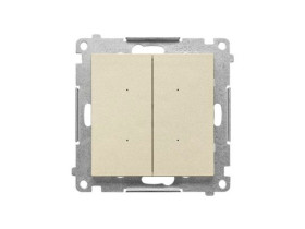 SIMON 55 Elektroniczny łącznik podwójny z funkcją przycisku lub łącznika czasowego 2x10 A 230 V szampański mat TEW2.01/144 KONTA