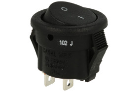 Przełącznik; klawiszowy (kołyskowy); MR5110R5NBB; ON-OFF; 1 tor; czarny; bez podświetlenia; bistabilny; do lutowania; 15mm; 2 po