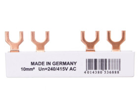 Szyna łączeniowa 2P 63A 10mm2 widełkowa EVG-2PHAS/4MODUL/HI 219573
